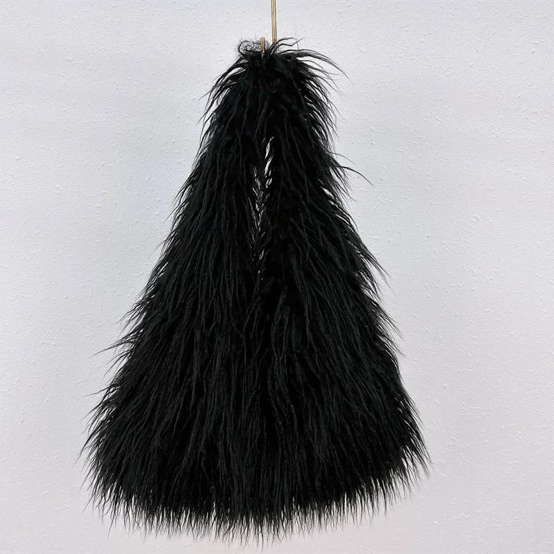 2026 2026 NEW Wool Women's Plush Shoulder Bags Y2k Hot Girls Faux Fur Drawstring Bucket Bag Fashion