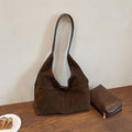 2026 2-IN-1 Underarm Shoulder Bag Sets for Women Faux Suede Multi Pockets Large Capacity Shopper Tote Bag