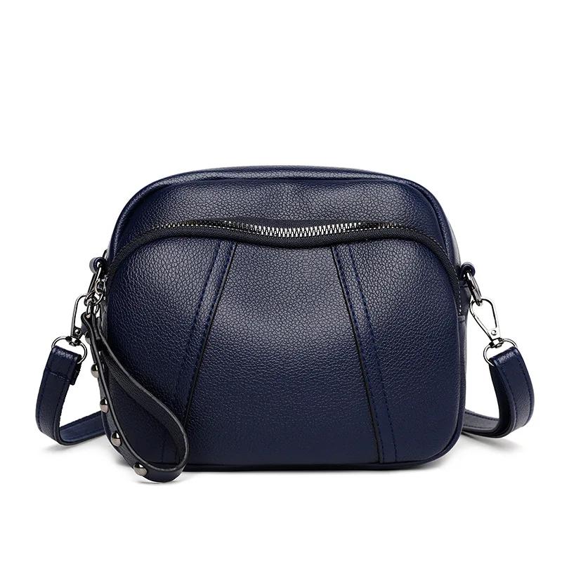 2026 Fashion Soft Leather Crossbody Bags for Women 2026 Casual Female Multi Pocket Messenger Bags Retro