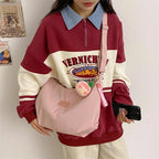 2026 Casual Nylon Womens Shoulder Bag Korean Fashion Simple College Style Crossbody Bag Large Capacity