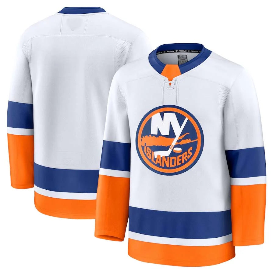 New York Islanders Fanatics White Away Premium Embroidery Jersey