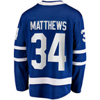 Toronto Maple Leafs #34 Auston Matthews Fanatics Blue Captain Patch Home Breakaway Embroidery Jersey