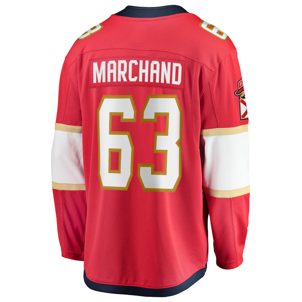 Florida Panthers #63 Brad Marchand Fanatics Red Home Breakaway Embroidery Jersey