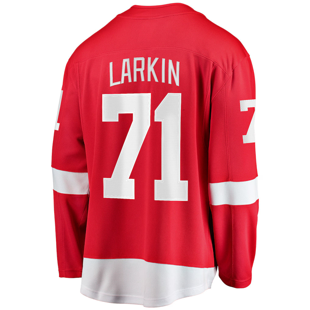 Detroit Red Wings #71 Dylan Larkin Fanatics Branded Red Captain Home Breakaway Embroidery Jersey