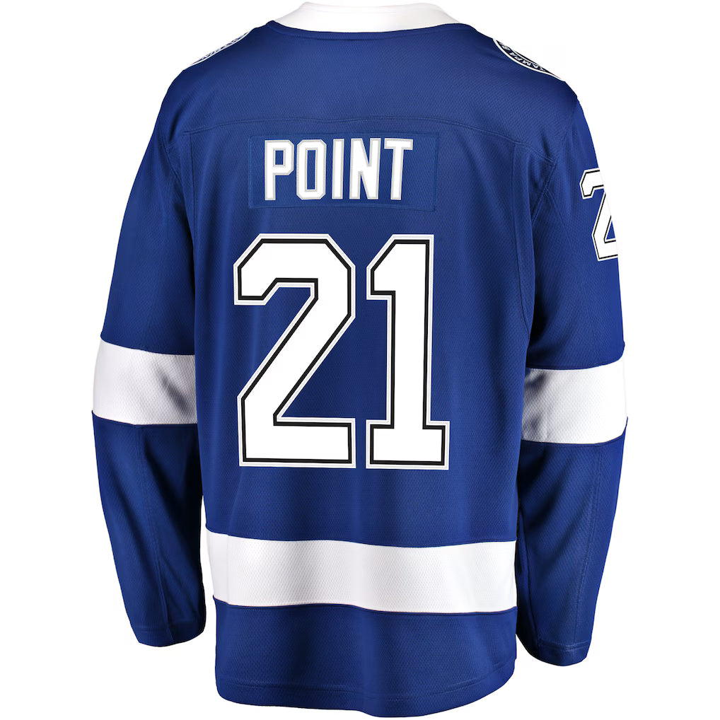 Tampa Bay Lightning #21 Brayden Point Fanatics Blue Home Breakaway Embroidery Jersey