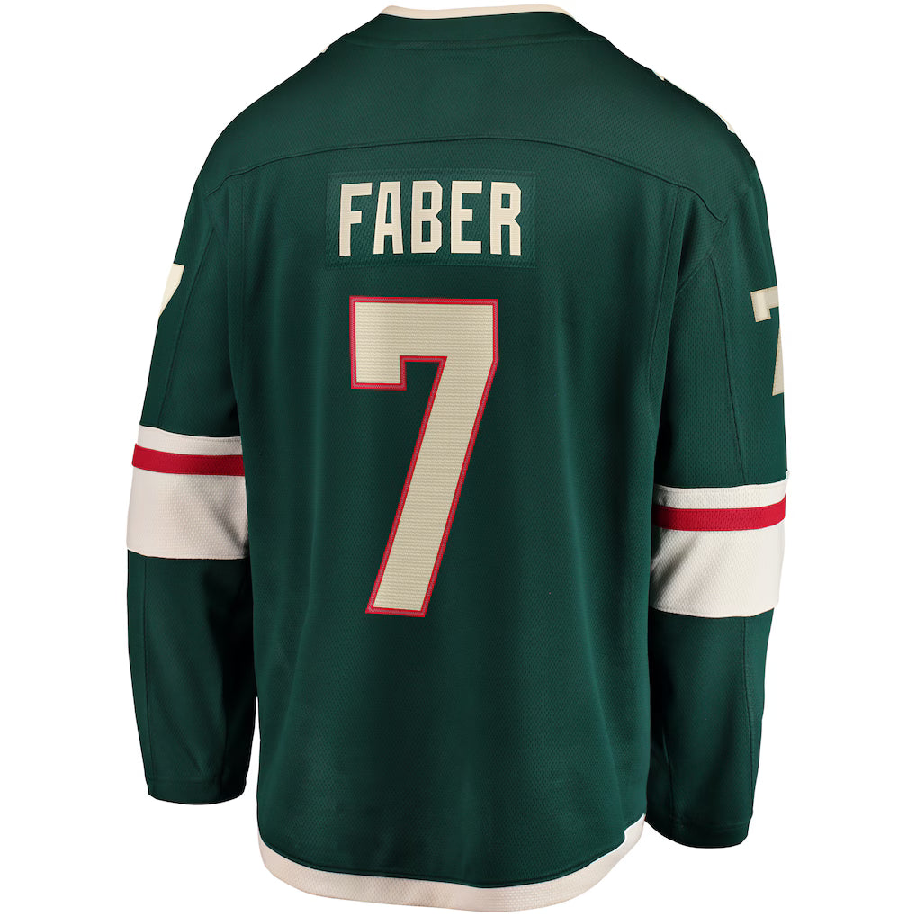 Minnesota Wild #7 Brock Faber Fanatics Green Home Breakaway Embroidery Jersey