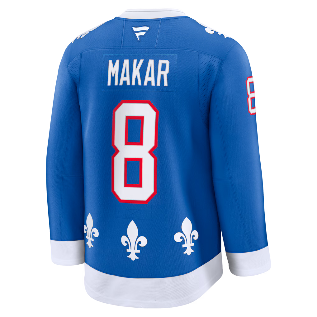 Colorado Avalanche #8 Cale Makar Fanatics Blue Alternate Heritage Premium Embroidery Jersey