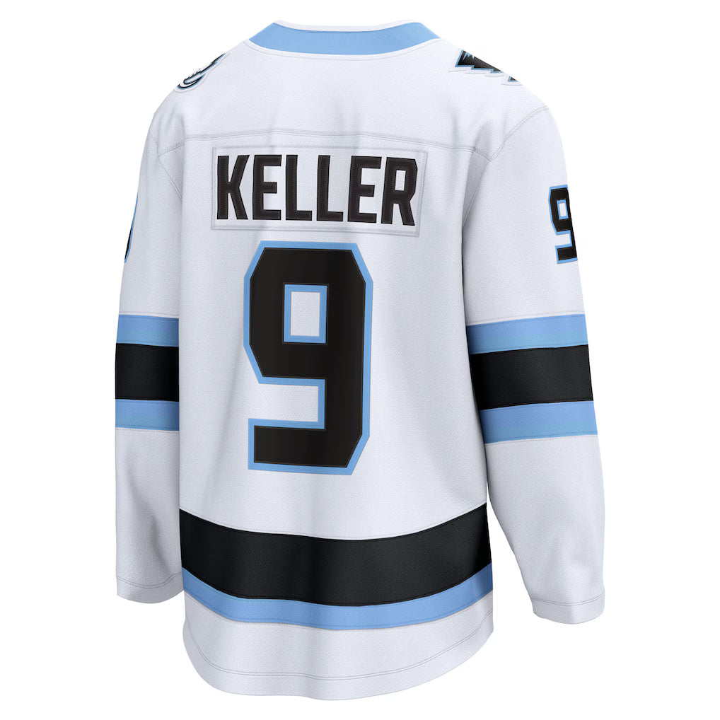 Utah Mammoth #9 Clayton Keller Fanatics White Away Breakaway Embroidery Jersey