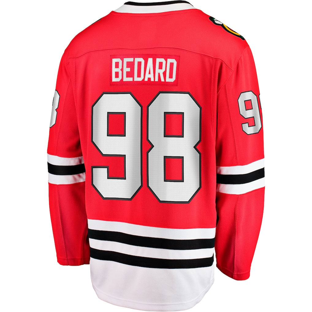 Chicago Blackhawks #98 Connor Bedard Fanatics Red Home Breakaway Embroidery Jersey
