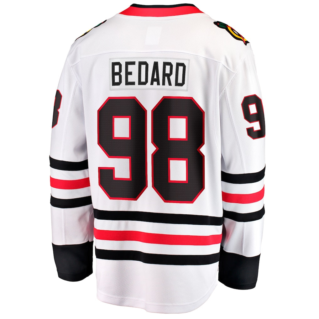 Chicago Blackhawks #98 Connor Bedard Fanatics White Away Breakaway Embroidery Jersey