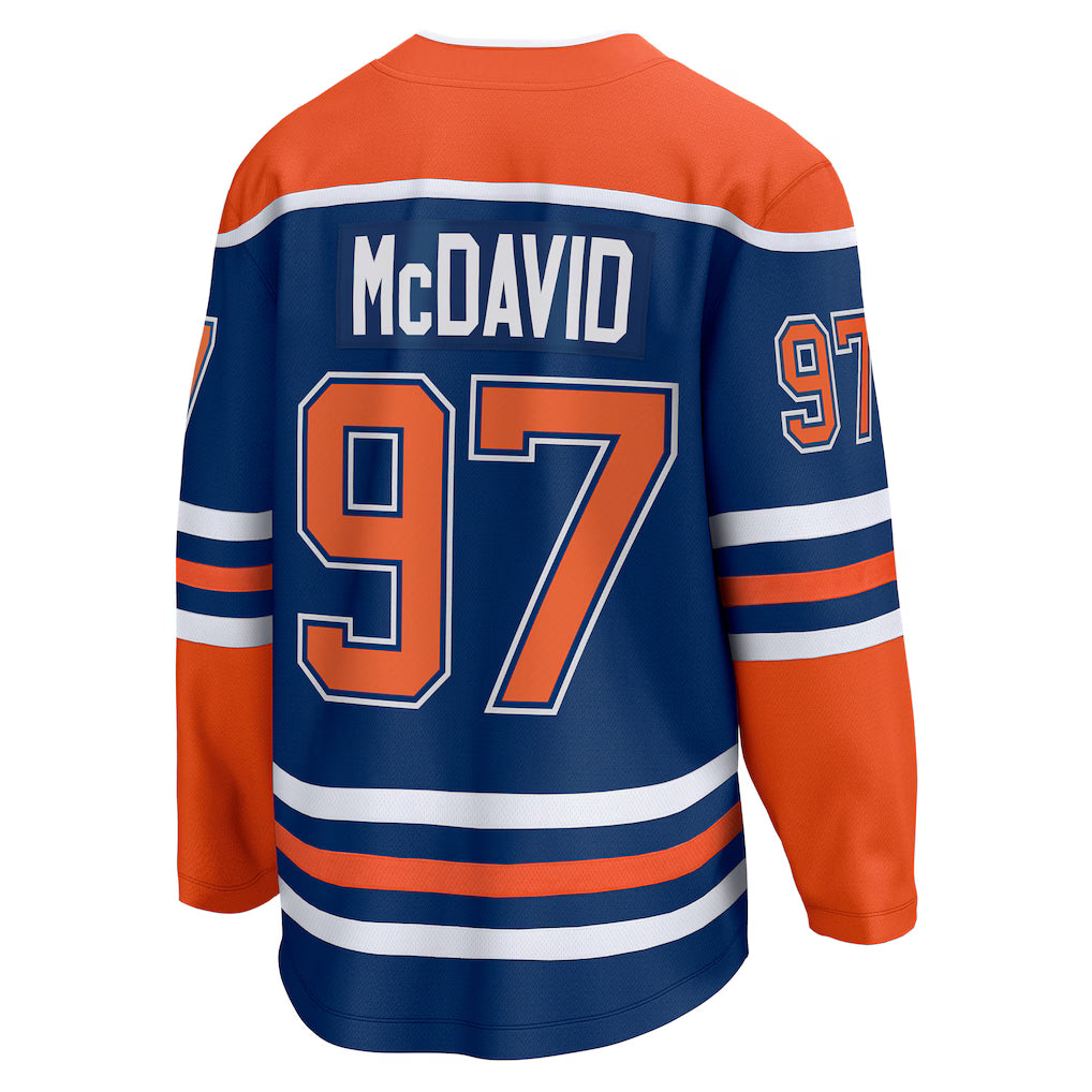Edmonton Oilers #97 Connor McDavid Fanatics Royal Home Breakaway Embroidery Jersey