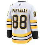 Boston Bruins #88 David Pastrnak Fanatics White Away Premium Embroidery Jersey