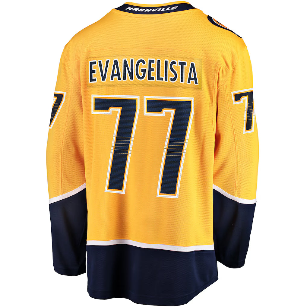 Nashville Predators #77 Luke Evangelista Fanatics Gold Premier Breakaway Embroidery Jersey