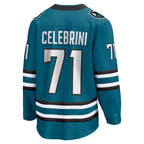 San Jose Sharks #71 Macklin Celebrini Fanatics Teal Home Breakaway Embroidery Jersey