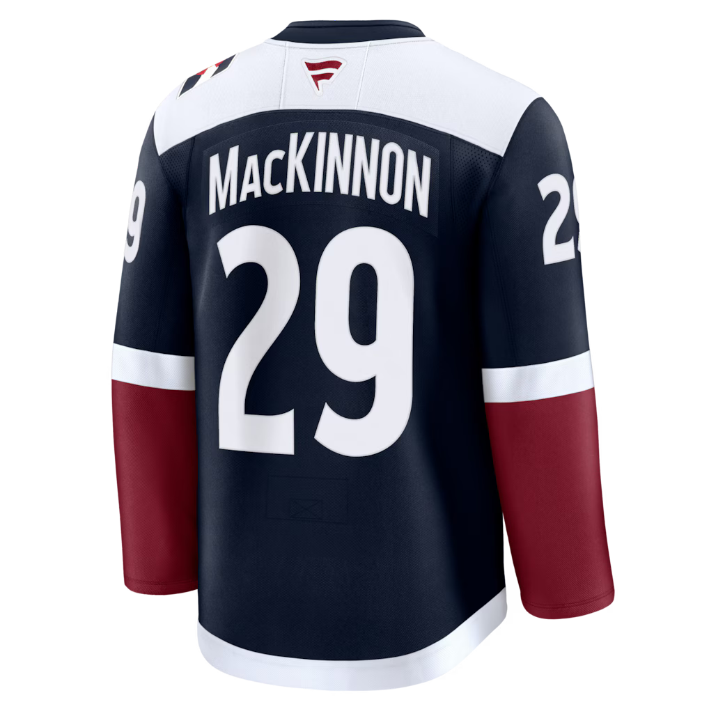 Colorado Avalanche #29 Nathan MacKinnon Fanatics Navy Alternate Premium Embroidery Jersey