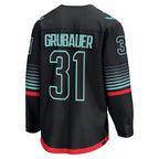 Seattle Kraken #31 Philipp Grubauer Fanatics Black Alternate Breakaway Embroidery Jersey