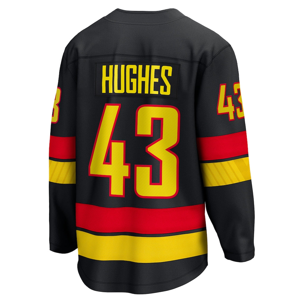 Vancouver Canucks #43 Quinn Hughes Fanatics Black Alternate Breakaway Embroidery Jersey