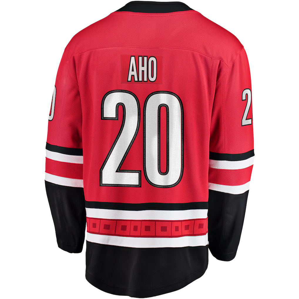 Carolina Hurricanes #20 Sebastian Aho Fanatics Red Alternate Breakaway Embroidery Jersey