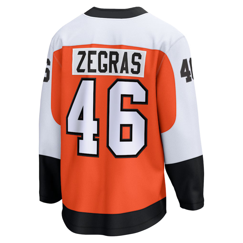 Philadelphia Flyers #46 Trevor Zegras Fanatics Orange Home Breakaway Jersey Embroidery Jersey