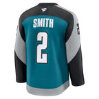 San Jose Sharks #2 Will Smith Fanatics Teal Alternate 2 Premium Embroidery Jersey